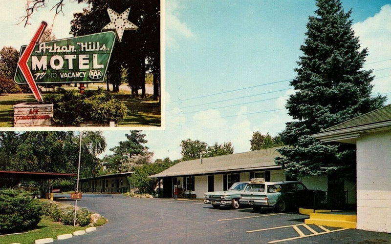 Arbor Hills Motel - Old Postcard